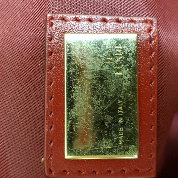 🤩Fendi Zucchino red canvas tote open top middle interior zipper compartment - Picture 10 of 16